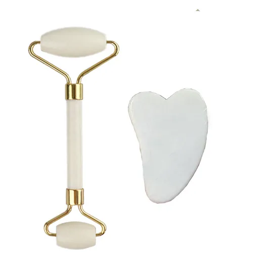 Double Head Jade Facial Roller for Neck Eye Jade Needle Roller 