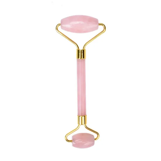 Semi Precious Gemstone Natural Crystal Rose Quartz Opalite Roller Massage Wands Facial Massage Roller 