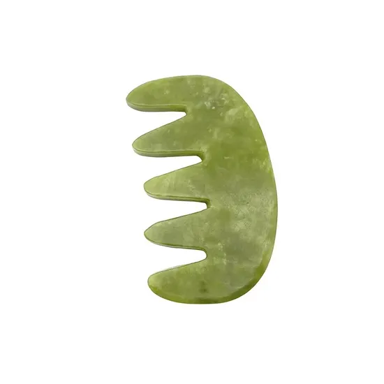Natural Dark Green Jade Gua Sha Comb Jade Massage Tool Without Box 