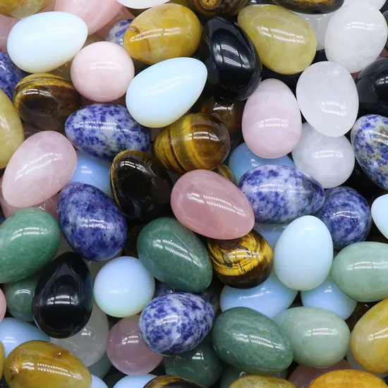 Semi Precious Stone Natural Crystal 30*20mm Eggs Carving Sex Toy Gift 