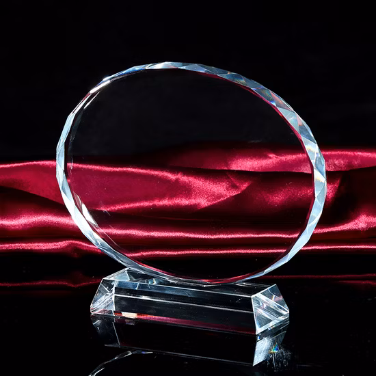 Apex Series Jade Glass Award Crystal Glass Trophy with Mirror Base Suitable
