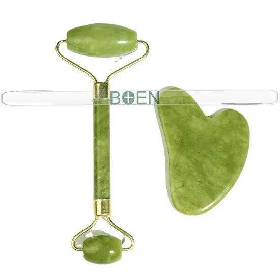 Xiuyan Facial Massage Jade Roller Gua Sha Set with Box Beauty Roller 