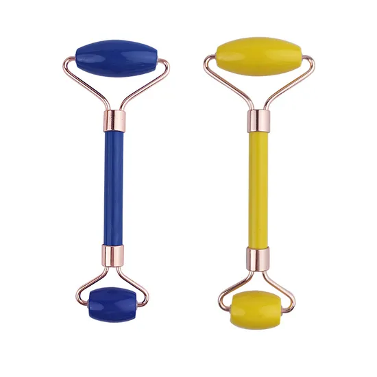 Crystal Colorful Facial Massage Roller Handheld Quartz Jade Roller 