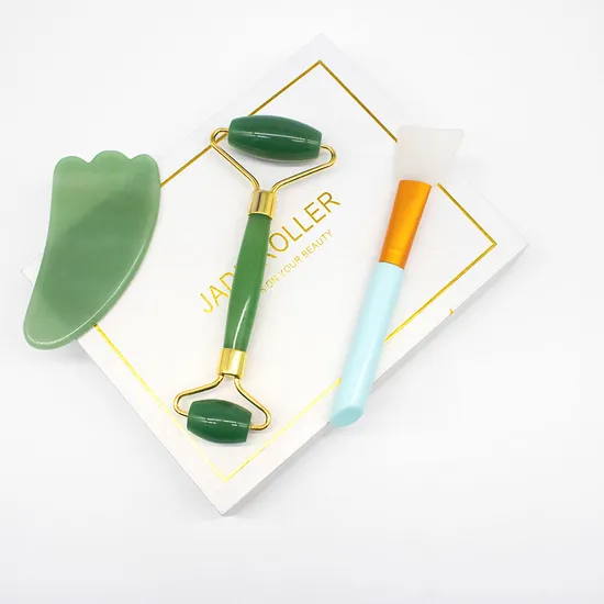 Beauty Products Gemstone Rose Quartz Roller Natural Jade Massager Rose Quartz Facial Massage Roller 