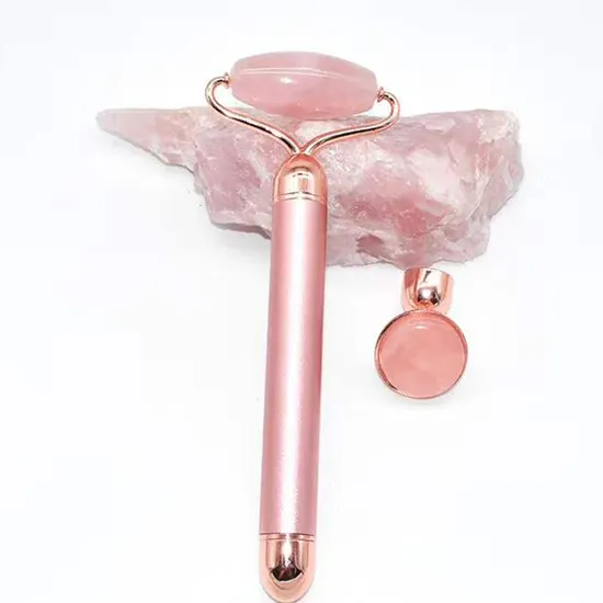 New Arrival Natural Vibration Jade Roller Rose Quartz Jade Roller for Facial Eyes Massager 