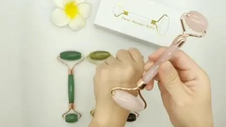 Wholesale Stone Gua Sha Crystal Beauty Pink Rose Quartz Facial Massage Tools Face Jade Roller 
