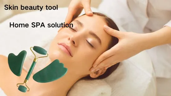 Jade Roller Gua Sha Face Roller Facial Beauty Jade Roller with Teeth 