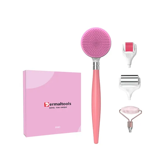 Multifunctional Function Cooling Cleansing Device Anti Wrinkle Aging Serum Cream Derma Roller Jade Roller Ice Roller 4 in 1 Kit 