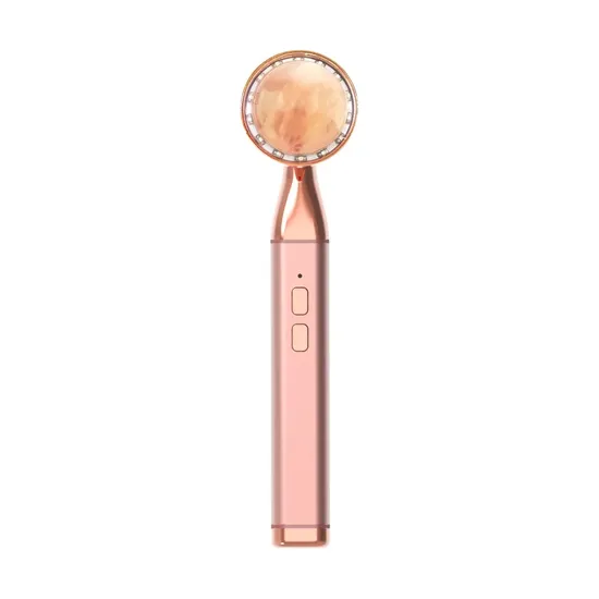 Wholesale Price Electric Heating Vibration LED USB Crystal Jade Massager Firm Reduce Fine Line Jade Roller 
